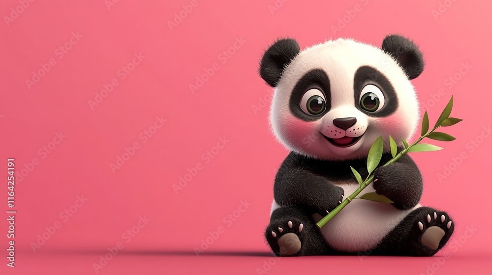 Fototapeta premium panda eating bamboo