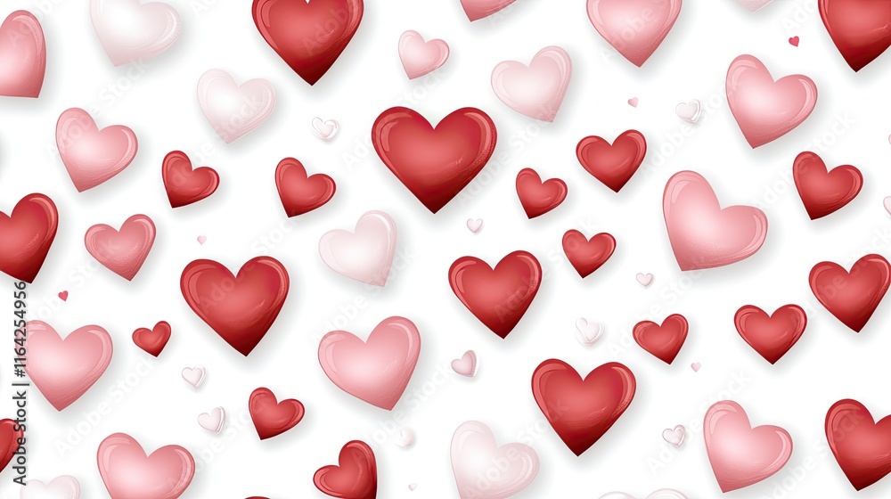 A vibrant heart confetti pattern in pink and red colors creates a festive backdrop ideal for Valentine's Day and romantic occasions A vibrant heart confetti pattern in pink and red colors creates a festive backdrop ideal for Valentine's Day and romantic occasions