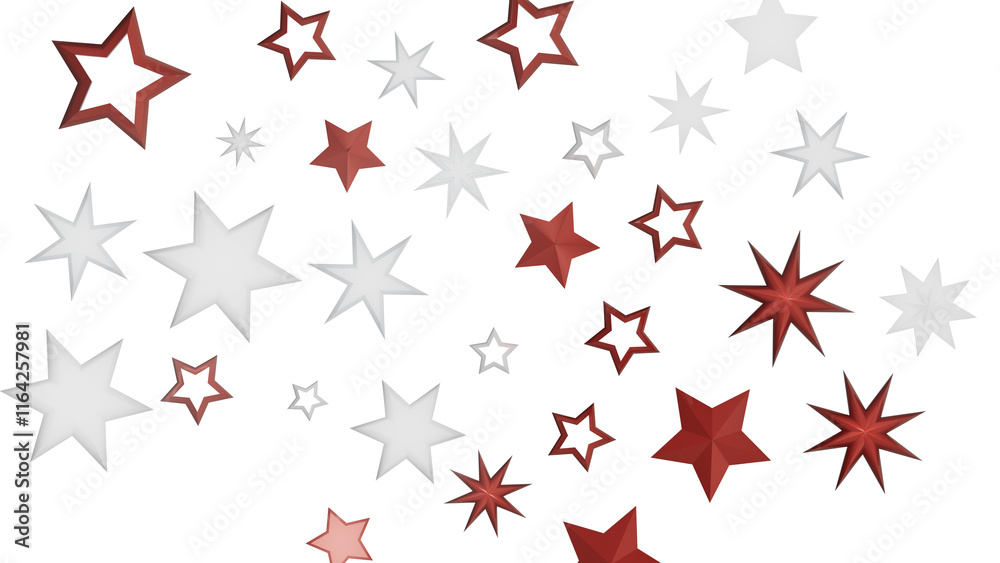 A digital illustration of red and white stars on a black background. A digital illustration of red and white stars on a black background.
