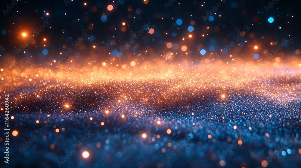 Obraz premium Glittering Blue and Orange Abstract Background