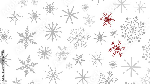Snowflake Ballet: Exquisite 3D Illustration of Descending Festive Snowflakes in Motion