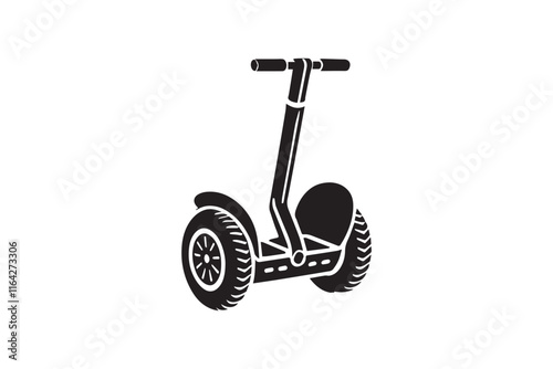 simple and unobtrusive segway vector silhouette illustration isolated in white background
