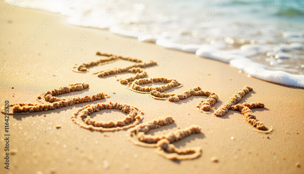 Thank you written in sand on beach Thank you written in sand on beach