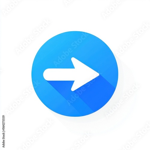 Free Download Simple blue circular icon with a white right arrow, symbolizing direction and movement. - GFXLoad