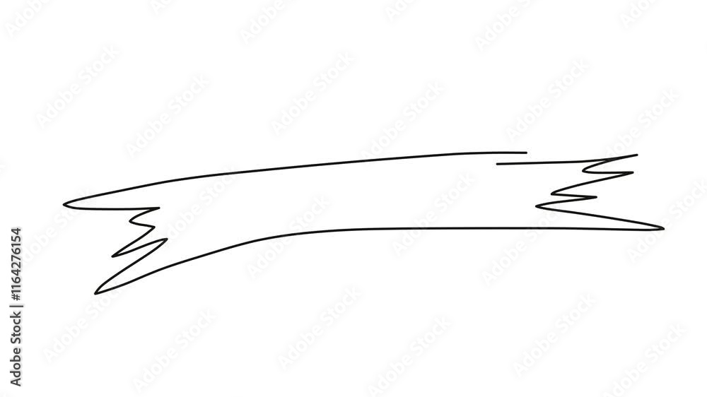 hand drawn ribbon animation on white background video hand drawn ribbon animation on white background video