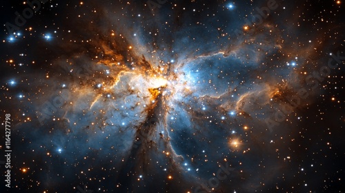 Exploring the Cosmic Beauty of the Stellar Nebula in Deep Space