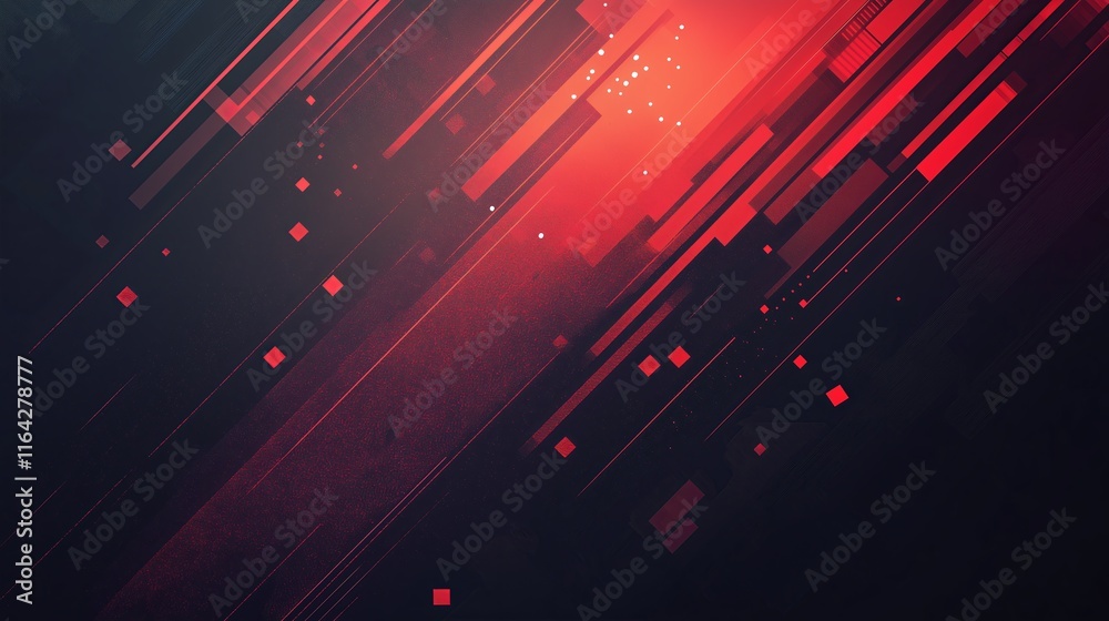 Abstract glowing red and black lines with dynamic streaks and particles. Futuristic and energy concept. Abstract glowing red and black lines with dynamic streaks and particles. Futuristic and energy concept.