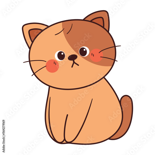 hand drawing cartoon cat. cute animal drawing, doodle for sticker and icon