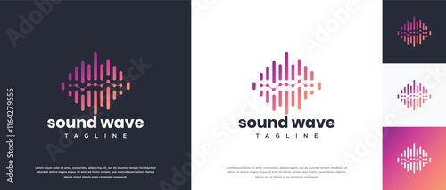 Sound wave logo design template. Music audio wave logo design vector icon