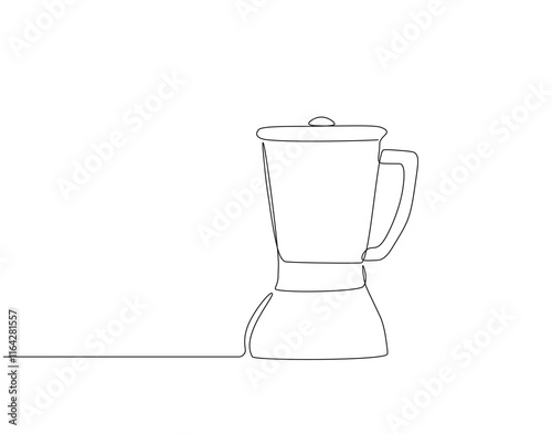 Continuous one line drawing of electric blender. One line drawing illustration of blender machine. Electricity kitchen equipment concept single line. Editable outline