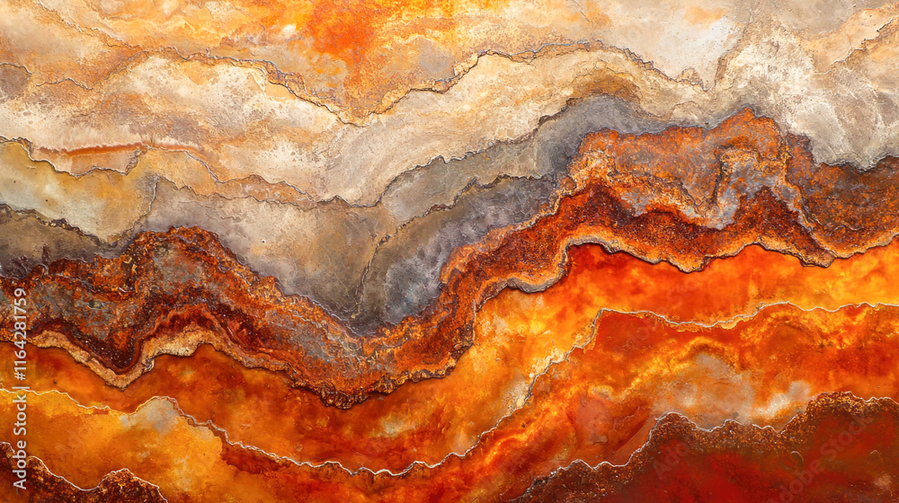 Vibrant abstract painting with earthy tones and textured layers Vibrant abstract painting with earthy tones and textured layers