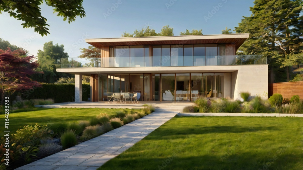 modern house with garden modern house with garden
