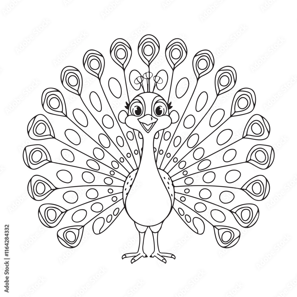 Fototapeta premium Simple, Easy, and Large Print Designs for Adults and Kids. Bold and easy coloring page