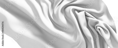 A close-up of white fabric draped and flowing, showcasing a smooth texture ideal for product mockups or design backgrounds.