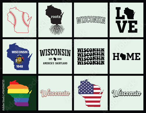 Wisconsin state t shirt design