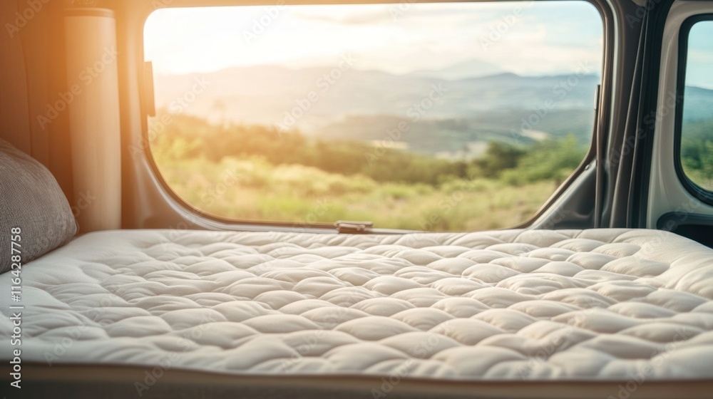 Van Life: Serene Sunset Views from a Cozy Camper Mattress