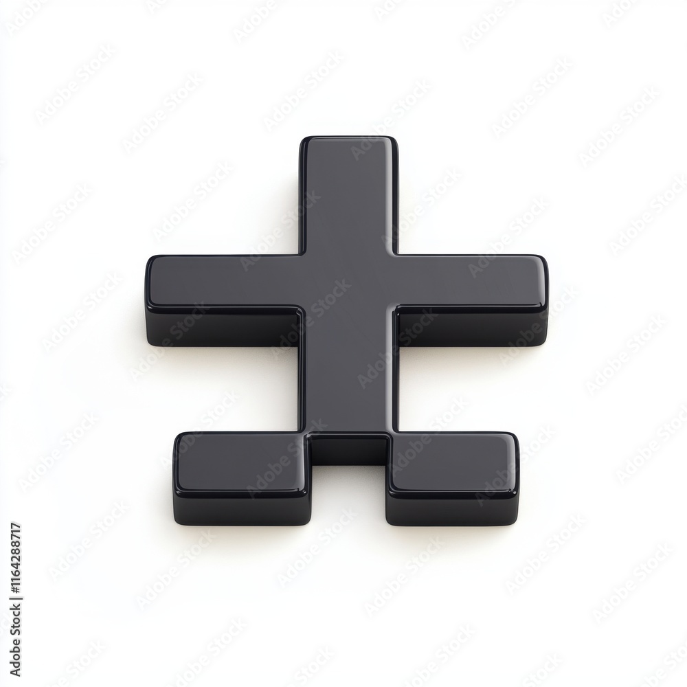 Obraz premium A glossy black puzzle piece on a clean white background, symbolizing connection and unity.