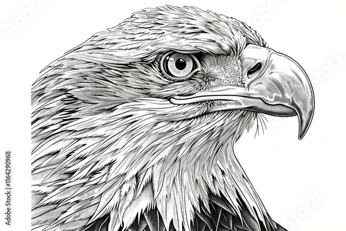 Majestic Eagle: A Detailed Pencil Sketch photo