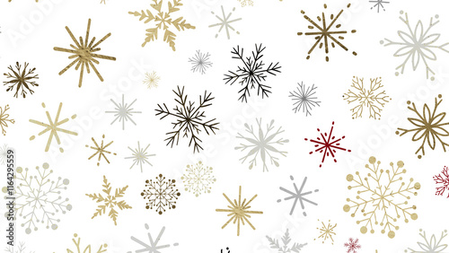 Snowflakes - Christmas background design of snowflake and snow falling in the winter 3d illustration