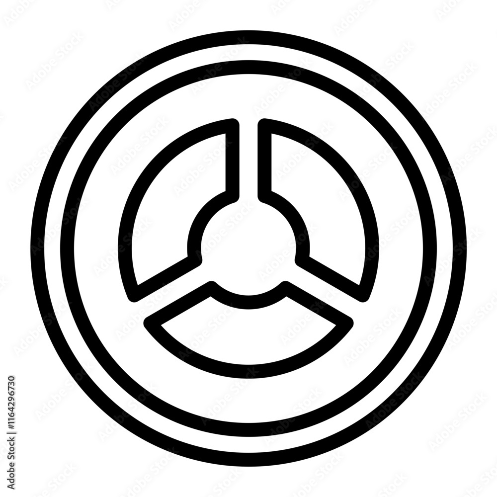 Radioactive Vector Line Icon Design Radioactive Vector Line Icon Design