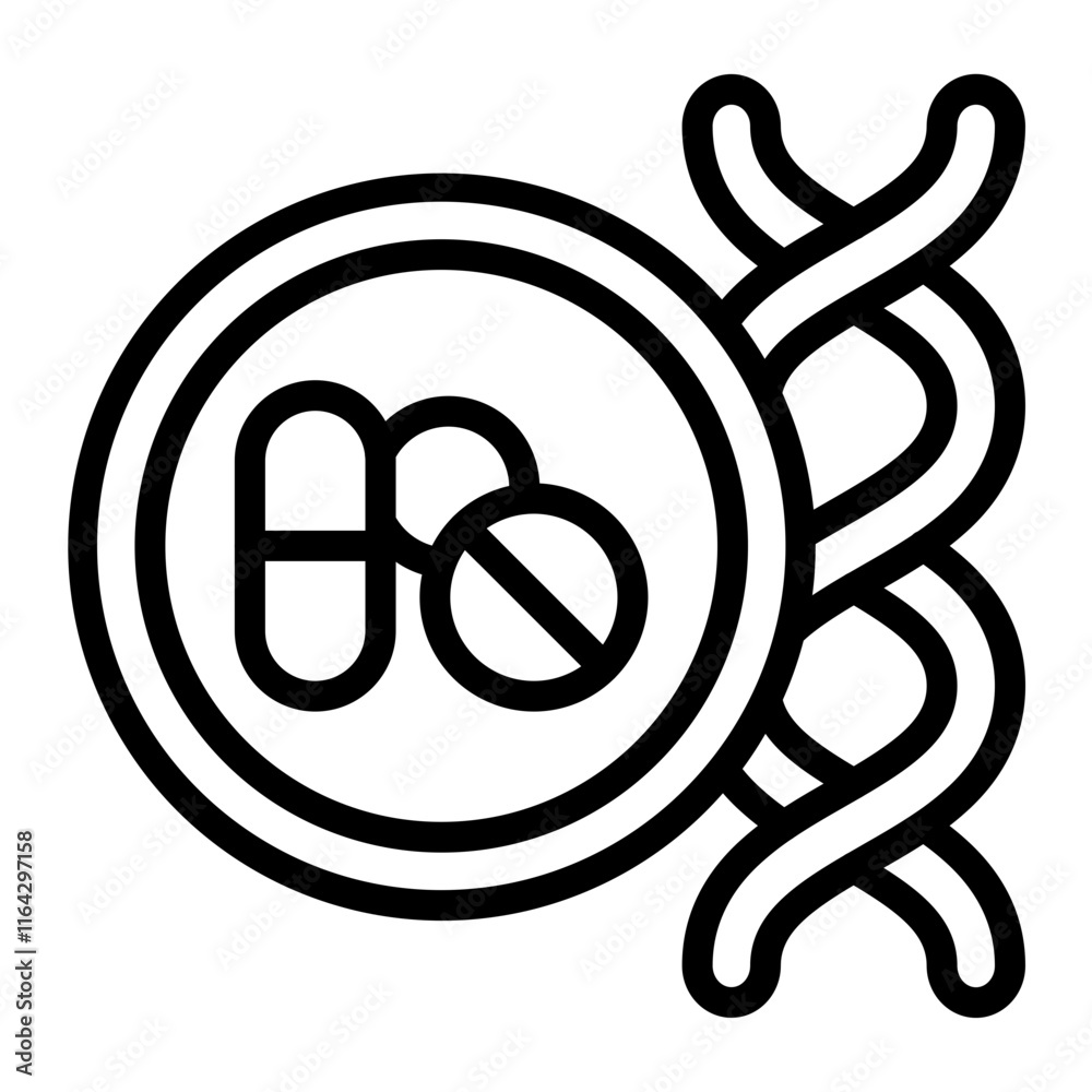 Biomedicine Vector Line Icon Design Biomedicine Vector Line Icon Design