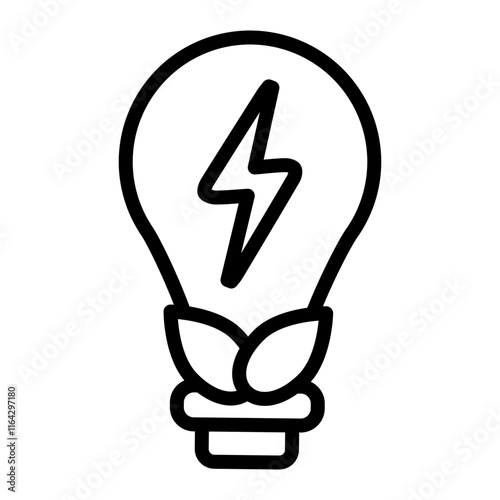 Bioenergy Vector Line Icon Design