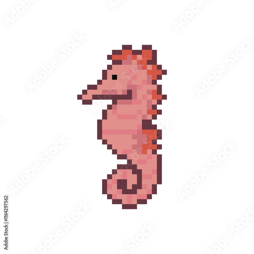 cute sea horse pixel art