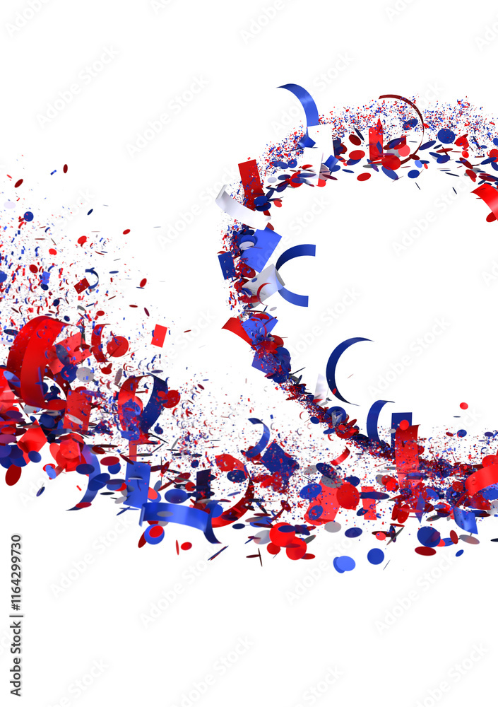 Obraz premium Red Blue Confetti Explosion Background