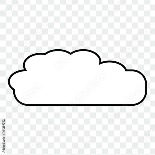 Vector cloud icons. Editable stroke thin line set. Natural weather symbol of rain, cloud services, hosting. EPS 10.