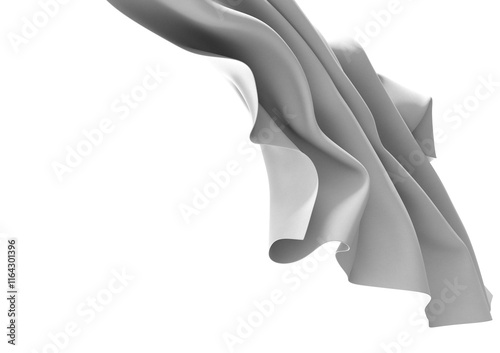 Abstract White Fabric Drape