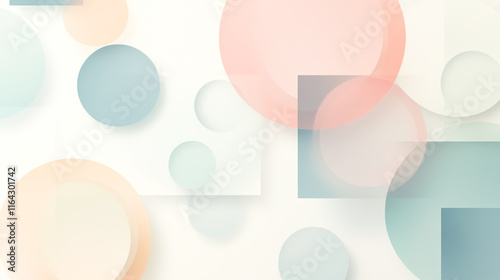 Wallpaper Mural Abstract pastel geometric pattern with overlapping circles and squares Torontodigital.ca