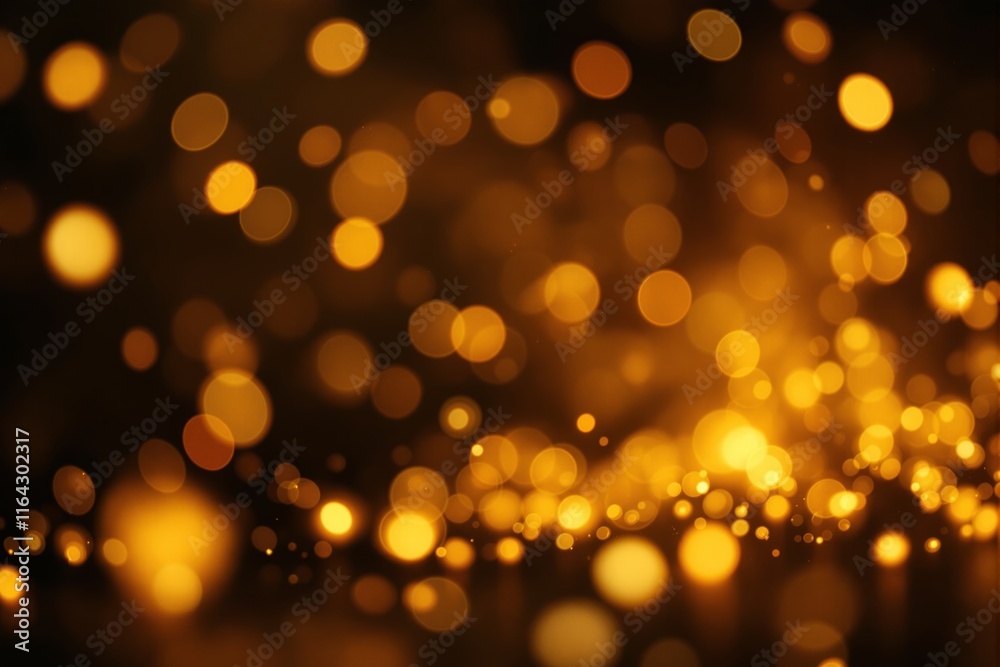 Fototapeta premium Abstract golden bokeh light effect on a dark background.