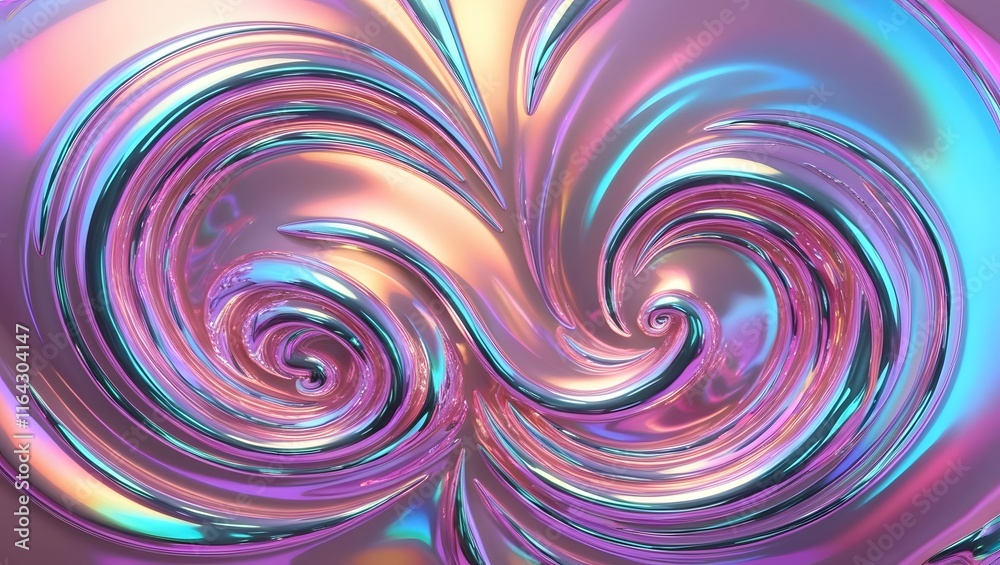 Obraz premium Abstract iridescent colorful background design, 3d render