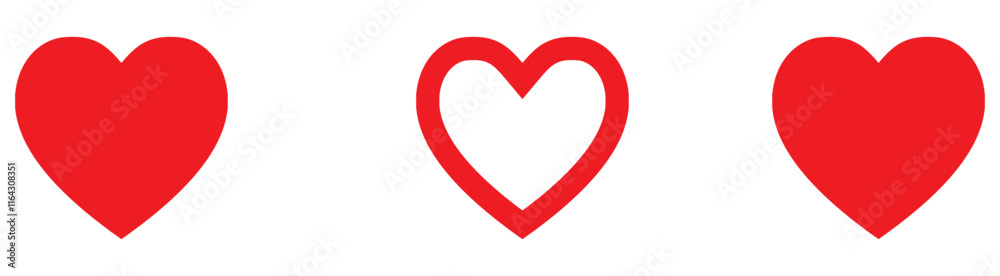 Heart vector icons. Set of love symbols isolated. Heart vector icons. Set of love symbols isolated.