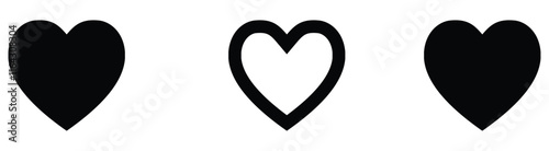Heart vector icons. Set of love symbols isolated.