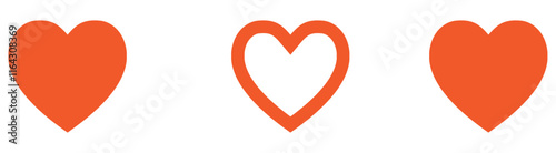 Heart vector icons. Set of love symbols isolated.