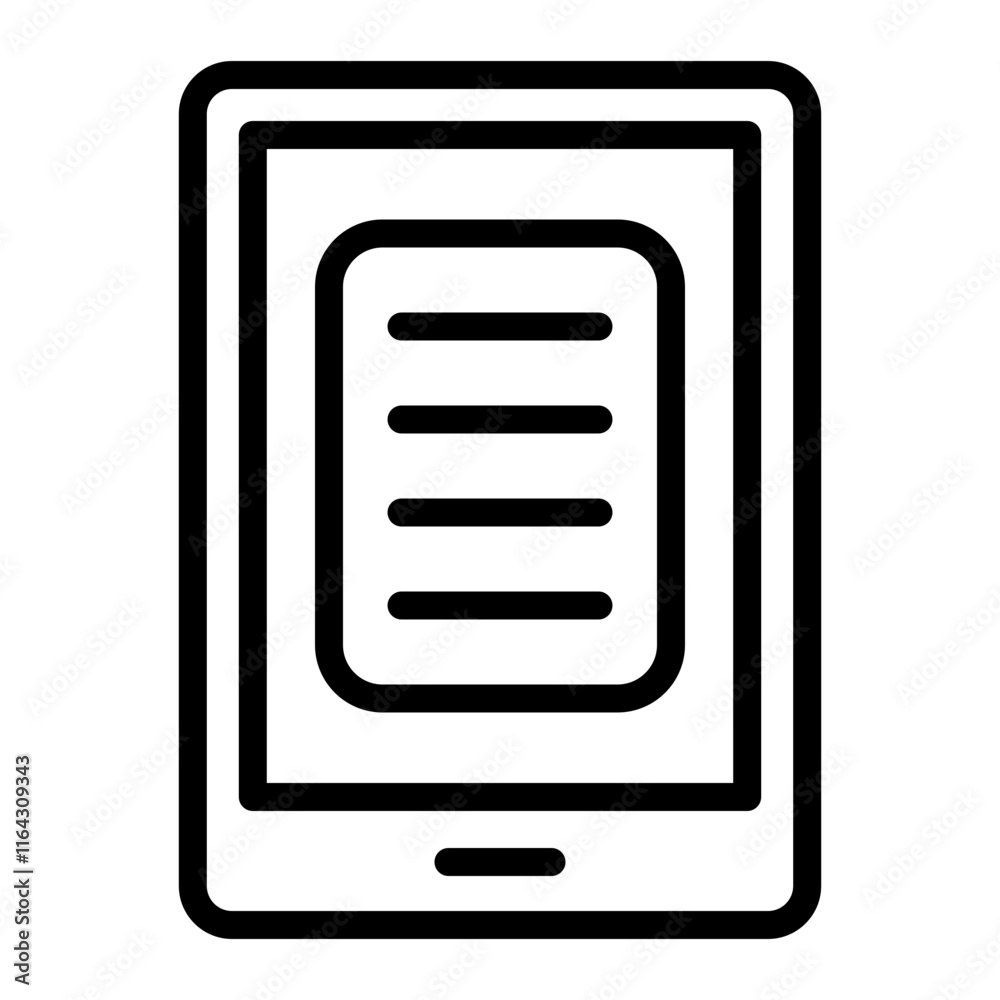 Tablet Vector Line Icon Design Tablet Vector Line Icon Design