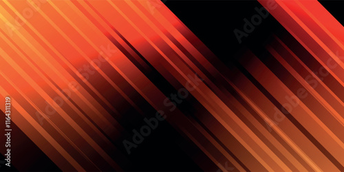 Black and orange modern abstract background with yellow glowing movement and high-speed light effect. Vector illustration