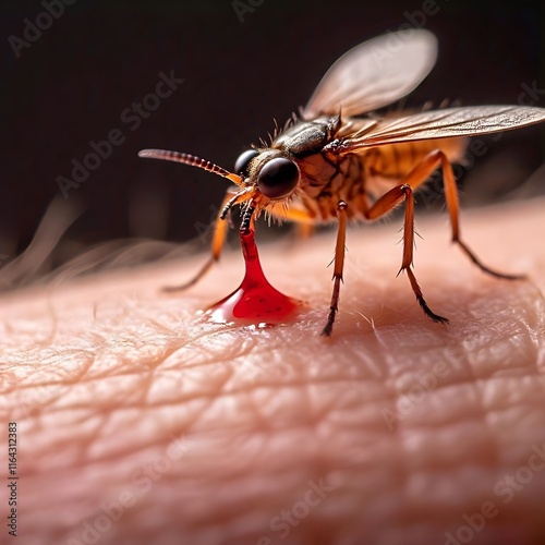 mosquitoes suck blood on human hands