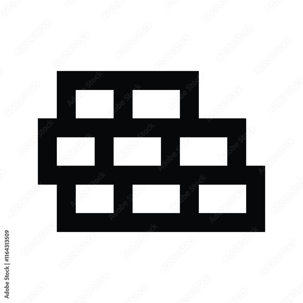 brick for building line icon vector. brick for building sign. isolated on background brick for building line icon vector. brick for building sign. isolated on background