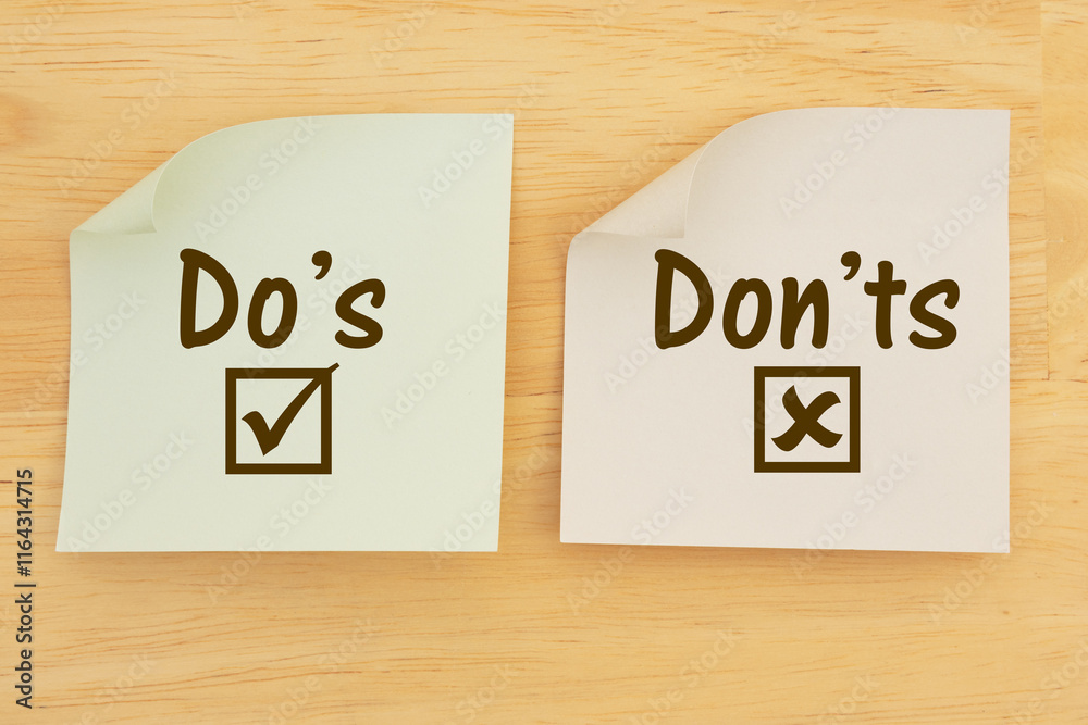 Dos and Donts on Sticky Notes