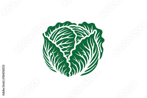 simple and unobtrusive Cabbage vector silhouette illustration isolated in white background
