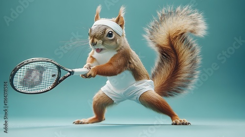 The Athletic Squirrel: A Whimsical Tennis Champion