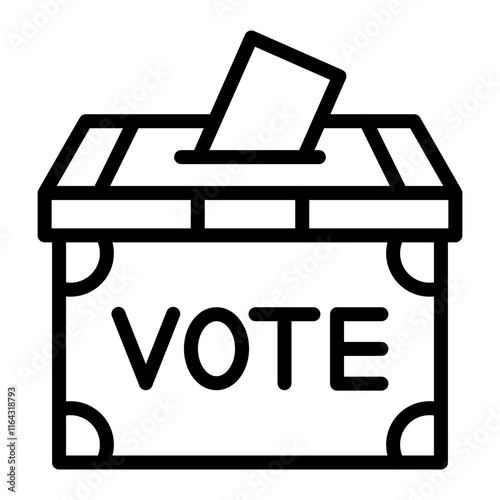 Ballot Vector Line Icon Design