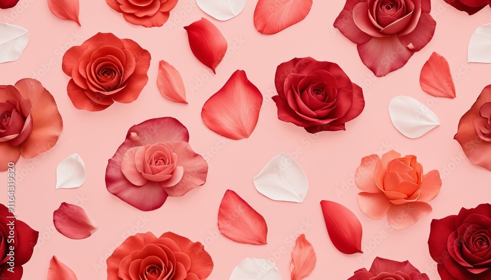 custom made wallpaper toronto digitalMinimalistic Flat Lay Design Featuring Pale Peach Roses and Clean Lines on a Pastel Teal Background, Perfect for Greeting Cards