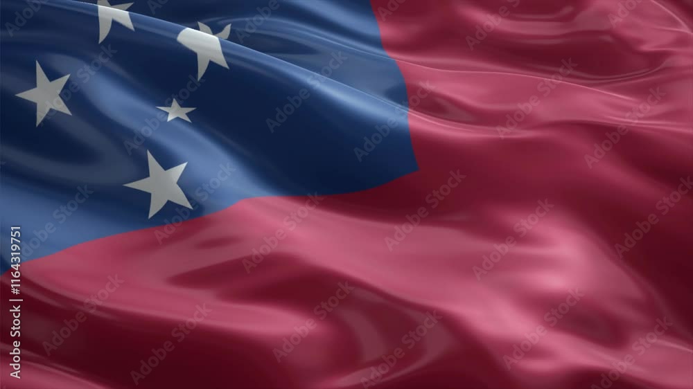 samoa country flag waving for 10 seconds in high quality