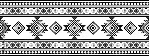 Southwest Aztec geometric Native American Mexican Navajo tribal ethnic boho indian texture ornament seamless pattern fabric black and white design vector for woven textile printing blanket rug carpet 