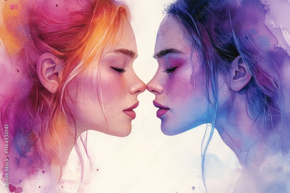 Two women standing side by side, likely friends or partners Two women standing side by side, likely friends or partners