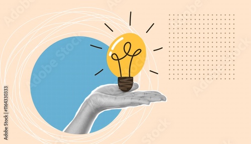 Collage on the theme of idea. An idea for a successful business. A win-win strategy plan. The team comes up with a plan of action. business plan. collage. work. office. light bulb. idea.