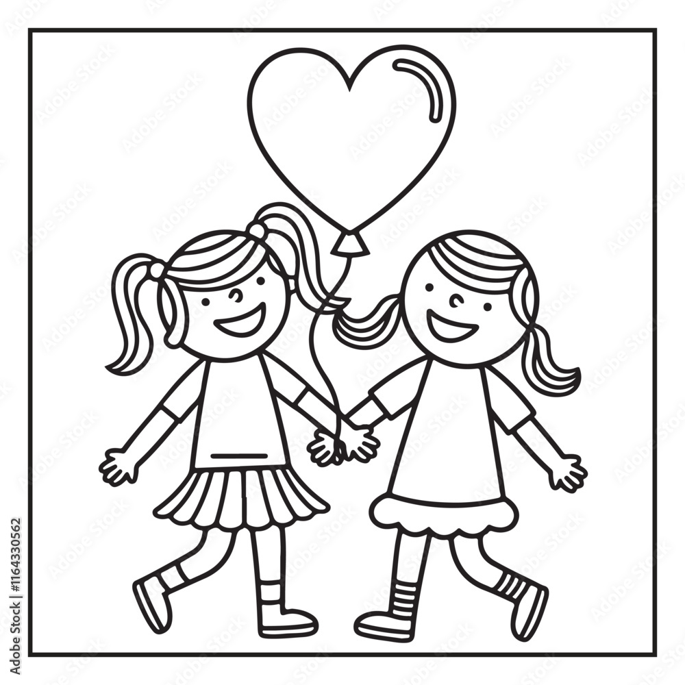 Bold and Easy Valentine's Day Coloring Page For Kids and Adults Bold and Easy Valentine's Day Coloring Page For Kids and Adults